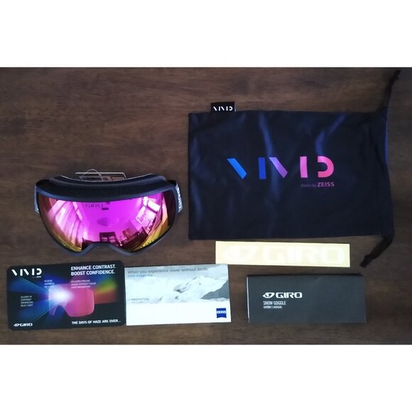 Giro Balance II Ski Snow Goggles Snowboard Black Monogram Vivid Pink - Picture 8 of 12